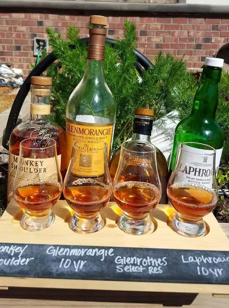 A selection of whiskeys for a tasting class at Whiskey Cake Kitchen & Bar | Photo Whiskey Cake Kitchen & Bar / provided