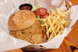 Chicken fried steak sandwich at Fat Dog Kitchen & Bar, Monday, Dec. 12, 2016. - GARETT FISBECK