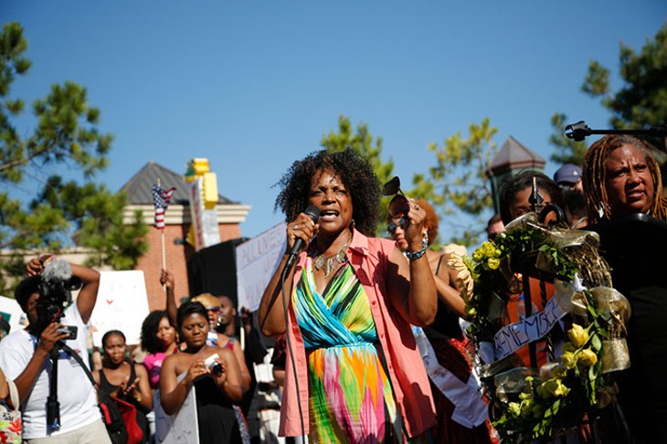 State Senator Constance Johnson speaks during a Black Lives Matter demonstration in Oklahoma City, Sunday, July 10, 2016. - GARETT FISBECK