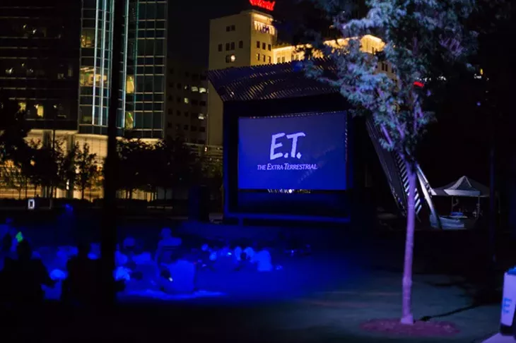 People watch ET on the lawn of the Myriad Botanical Gardens in Oklahoma City, Friday, June 10, 2016. - EMMY VERDIN