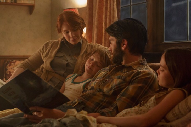 Bryce Dallas Howard is Grace, Wes Bentley is Jack Oakes Fegley is Pete and Oona Laurence is Natalie in Disney's PETE'S DRAGON, the adventure of a boy named Pete and his best friend Elliot who just happens to be a dragon. - MATT KLITSCHER