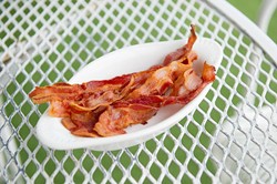 Homemade thick-cut bacon at R&J Supper Club in Oklahoma City, Friday, July 1, 2016. - GARETT FISBECK
