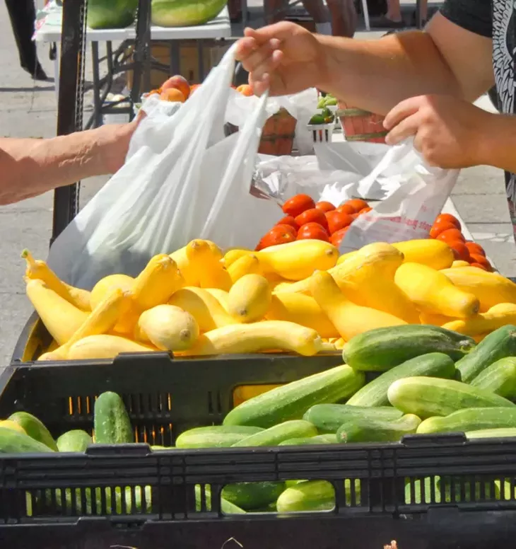 Bucky's Fruits and Vegetables at the Norman Farmers Market, 8-3-11. mh