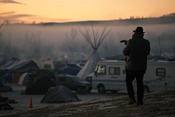 Oklahoma filmmaker Sterlin Harjo films North Dakota&#146;s Standing Rock Indian Reservation on Election Day. (Photo provided)