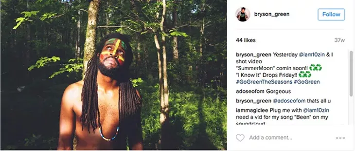 The same image shows up across Green’s social media accounts, aggregating a larger audience for his music. (Provided)