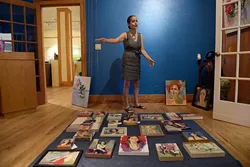 Behnaz Sohrabian talks about her art at JRB at the Elms in Oklahoma City, Tuesday, Aug. 2, 2016. - GARETT FISBECK