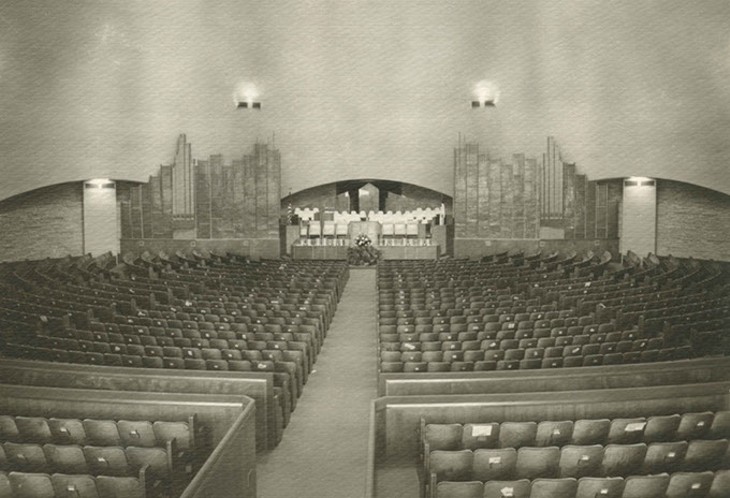 First Christian Church sanctuary shortly after completion in 1956 - FIRST CHRISTIAN CHURCH ARCHIVES / PROVIDED
