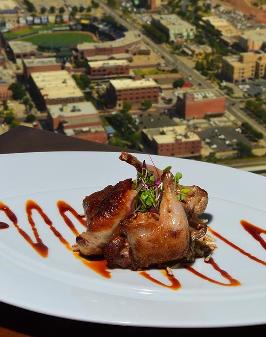 Have your Quail stuffed with pickled shitake and a vast view, at Vast on top of Devon Energy Tower, 9-4-15. - MARK HANCOCK
