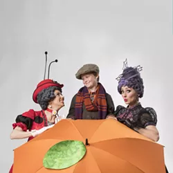 Jennifer Teel, from left to right, Hudson Ratcliff and Lexi Windsor star in Lyric Theatre's production of James and the Giant Peach. Photo by KO Rinearson - KO RINEARSON
