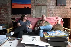 Romy Owens and Adam Lanman talk about "Outnumbered", an art show they will be participating in, Tuesday, Aug. 16, 2016. - GARETT FISBECK