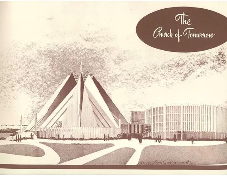 The second design for the First Christian Church, circa 1953. - LYNNE ROSTOCHIL’S COLLECTION / PROVIDED