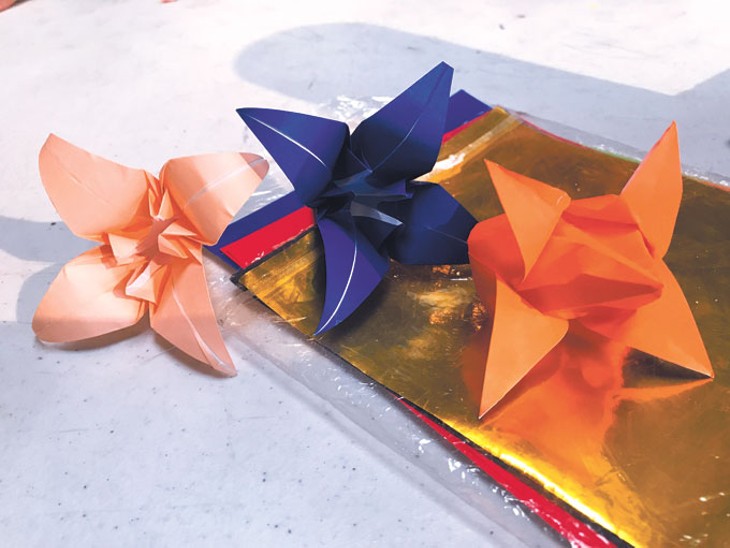 Origami flowers made by David Smith | Photo provided