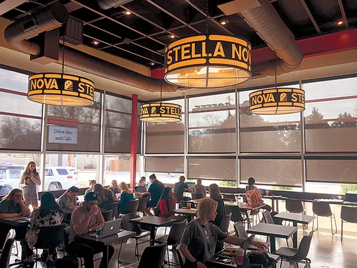 Stella Nova features light fixtures made with - antique metal. - PHOTO JACOB THREADGILL
