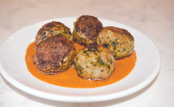 Veal and pork meatballs with a romesco sauce | Photos Jacob Threadgill