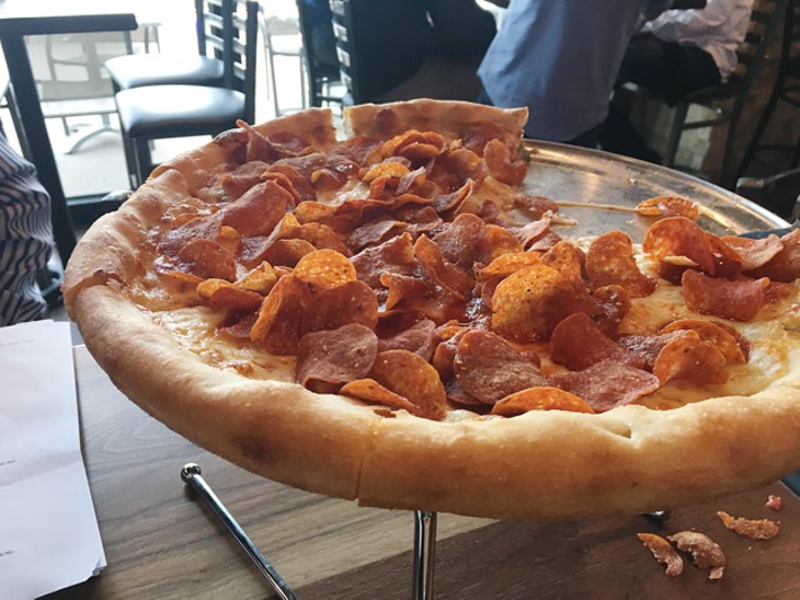 Deep-fried pepperonis top the signature pizza at Sussy&#146;s. (Photo Jacob Threadgill)