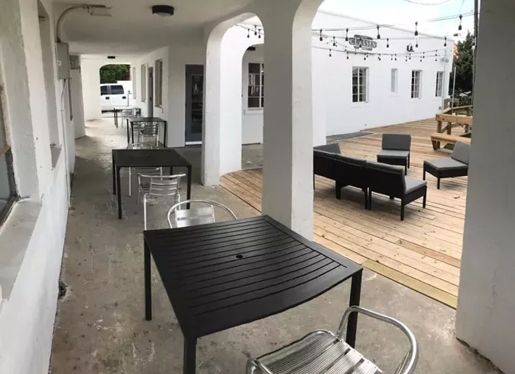 The outdoor patio at Classen Coffee Company features plenty of outlets. | Photo provided