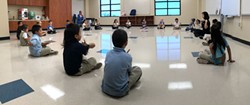 Pierce Elementary School students interact with an instructor from Oklahoma City Ballet. (Photo provided)