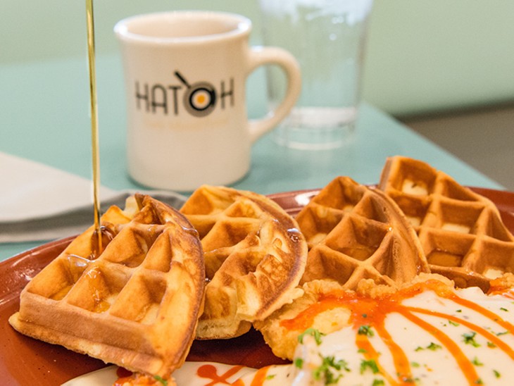 Chicken and waffles at Hatch - PROVIDED