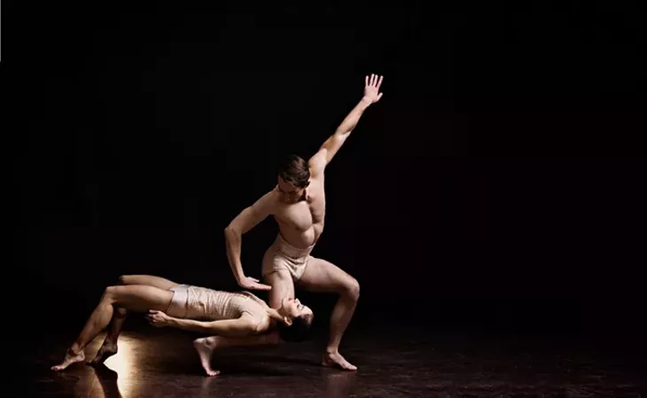 Principal dancers Alvin Tovstogray and Miki Kawamura in Jiří Kylián's Petite Mort - SHEVAUN WILLIAMS AND ASSOCIATES COMMERCIAL PHOTOGRAPHY / OKLAHOMA CITY BALLET / PROVIDED