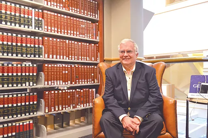 Richard Klinge leads law students in providing civil legal aid to tenants faced with eviction at Oklahoma City University School of Law’s Pro Bono Housing Eviction Assistance Program. - LAURA EASTES