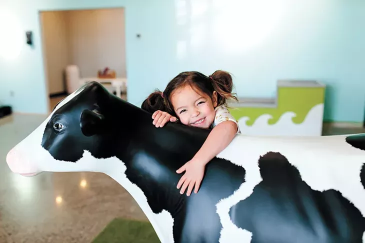 Okie Kids Playground includes a play farm where children can milk Lucy the mooing cow. - PHOTO COURTNEY DESPAIN / PROVIDED