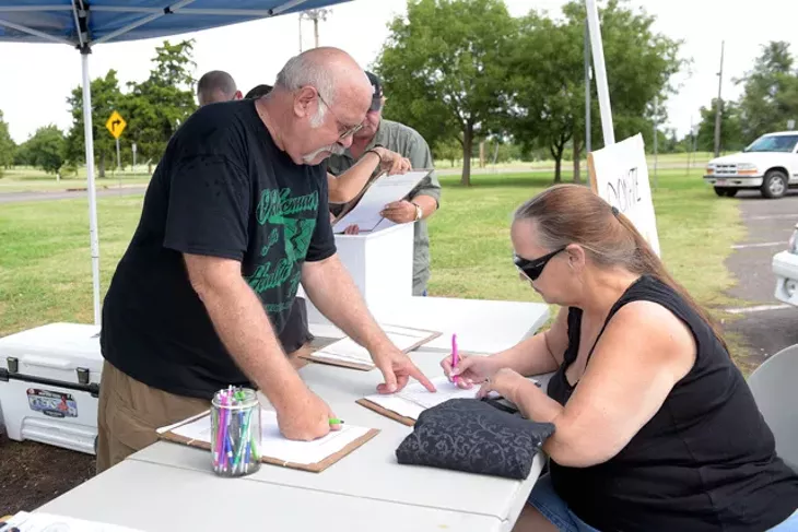 In 2016, Oklahomans for Health collected enough petition signatures for a state question on medical marijuana, but a lawsuit over ballot language delayed the vote until this year. - GAZETTE / FILE