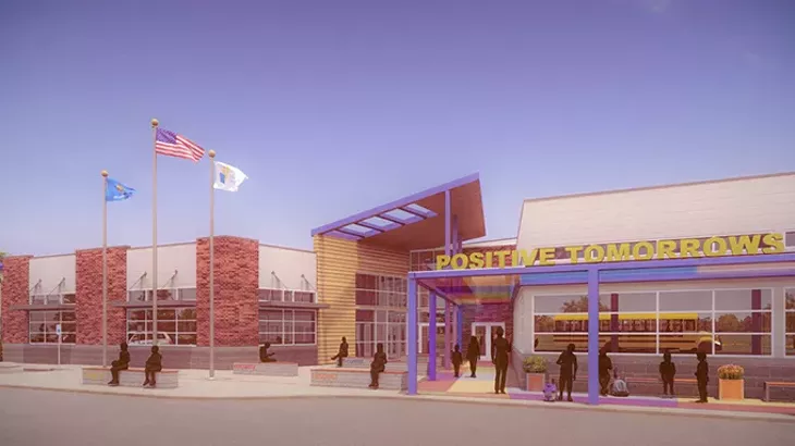 A rendering of Positive Tomorrows’ new facility. The school is scheduled to open for the fall 2019 academic semester. - POSITIVE TOMORROWS / PROVIDED
