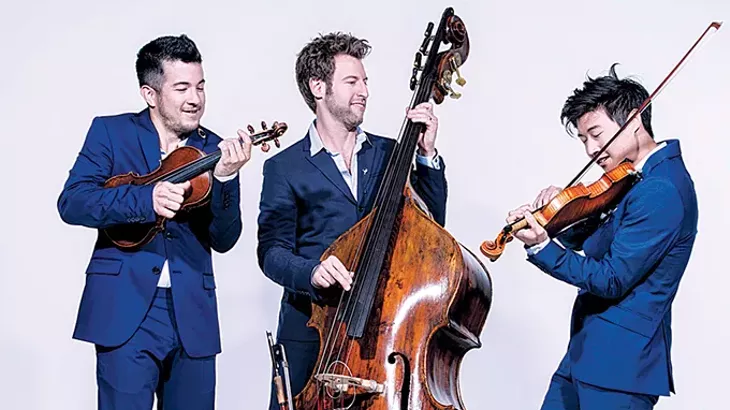 The 20th season of the Armstrong Performing Arts Series begins with a performance by string trio Time For Three Oct. 18. - ARMSTRONG INTERNATIONAL CULTURAL FOUNDATION / PROVIDED