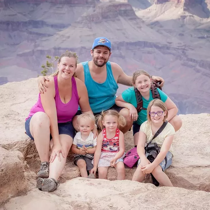 Dale Spoonemore, his wife Carrie and their four children - PROVIDED