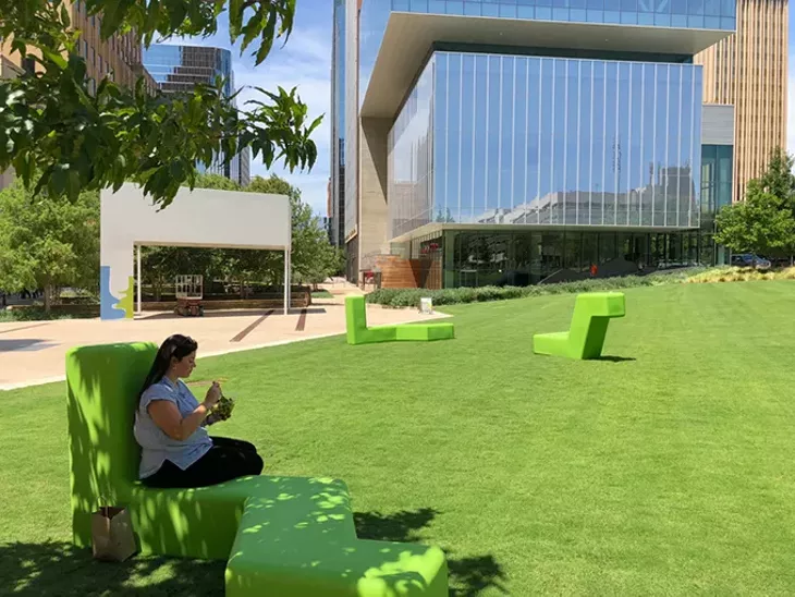 Newly redesigned Kerr Park features comfortable seating and a new pavilion. - PROVIDED