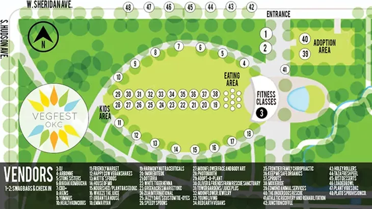 Vendor map of the OKC VegFest event - PROVIDED