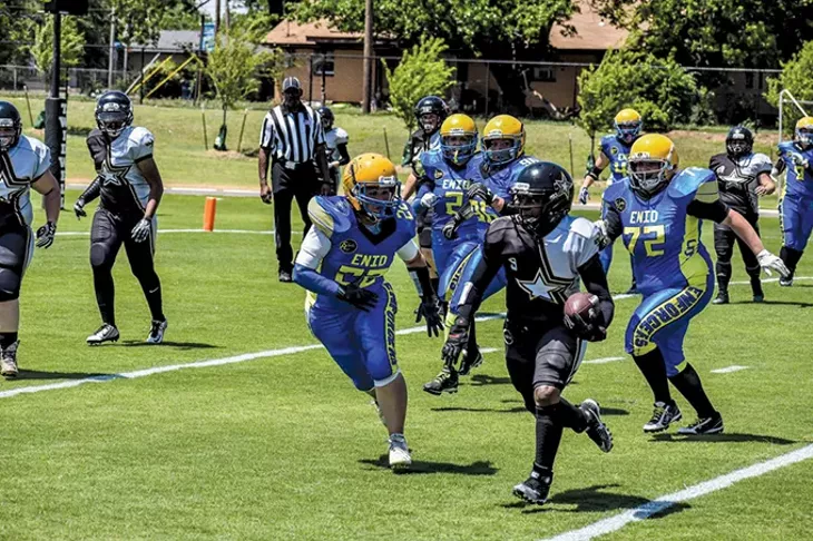 Oklahoma City Lady Force Football includes about 20 teammates who play games against other regional teams. - OKLAHOMA CITY LADY FORCE / PROVIDED