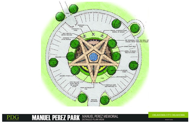 Proposed improvements to the new Manuel Perez Park along the Oklahoma River will include a memorial, a skate and BMX park, basketball courts and a soccer futsal. - PDG / PROVIDED