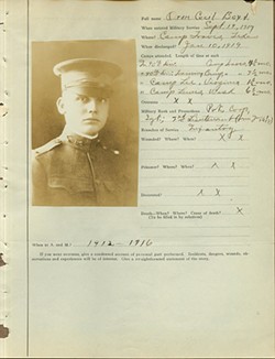 A survey filled out by O.C. Boyd, who served in the U.S. Army from 1917-1919 - NATIONAL COWBOY & WESTERN HERITAGE MUSEUM / PROVIDED