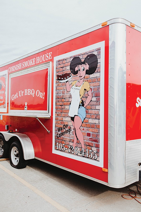 Cornish Smokehouse’s restaurant and food truck feature Mizz Stuffins, which Cornish drew himself - PROVIDED