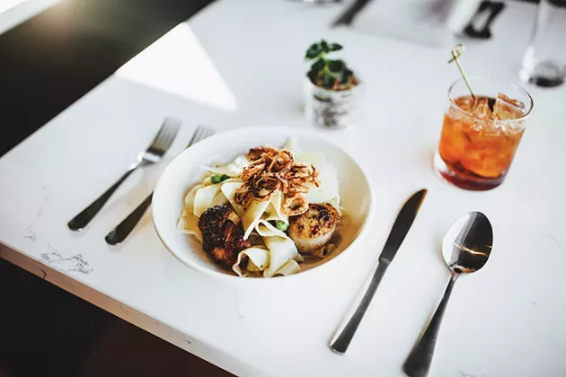 Pan-seared scallops with Della Terra pappardelle - ALEXA ACE