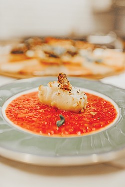 Chilean sea bass with a roasted red pepper sauce - ALEXA ACE