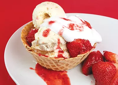 Strawberries and cream sundae made with house-made ice cream - SYN3RGY GREATIVE GROUP / PROVIDED
