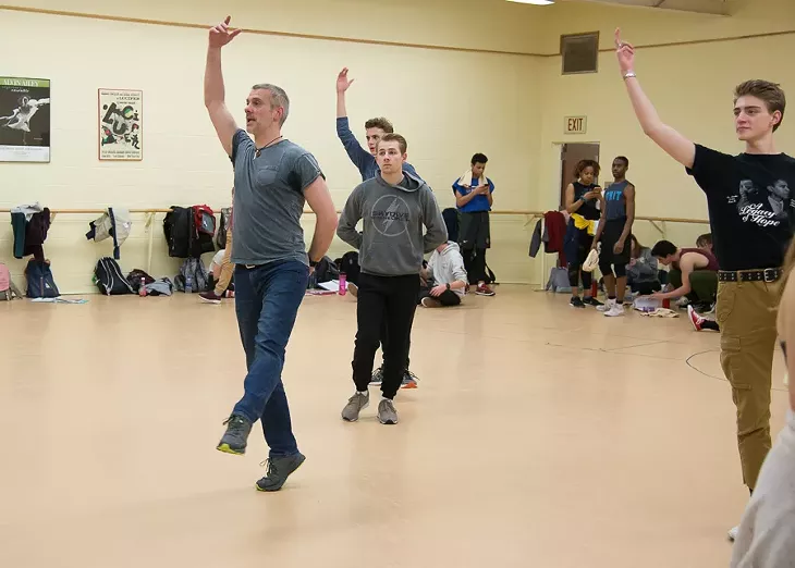 Guest director and choreographer Adam Cooper works with the cast of the University of Oklahoma theater department production of Grand Hotel, which runs Friday-Sunday at Elsie C. Brackett Theatre in Norman. - PROVIDED