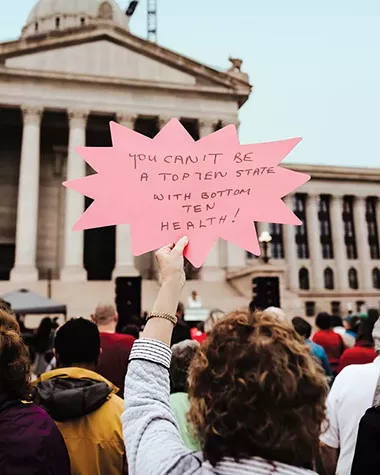 Hundreds of Oklahomans gathered at the state Capitol April 24 to advocate for Medicaid expansion. - ALEXA ACE