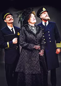 Charlie Monnot as Harold Bride, Barbara Fox DeMaio as Ida Straus and Jeffrey Ambrosini as Captain E.J. Smith in Lyric Theatre’s Titanic: The Musical - K. TALLEY PHOTOGRAPHY / PROVIDED