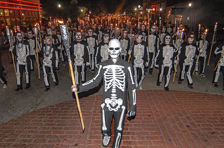 In its first four years, the parade featured The March of 1,000 Skeletons, presented by The Flaming Lips. - PHOTO GAZETTE / FILE