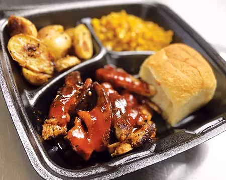 Favorites like barbecue and bourbon chicken will make regular appearances on the rotating menu at Oklasoul Cafe. - PROVIDED