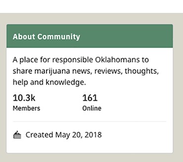 The r/OKmarijuana subreddit hit 10,000 members last week. - REDDIT / PROVIDED
