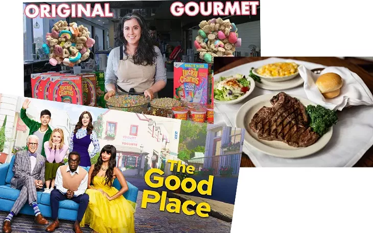 The Good Place (Hulu) | Image Hulu / provided • Bon Appétit’s Gourmet Makes (YouTube) | Image Bon Appétit’s Gourmet Makes / YouTube / provided • Stockyards City | Photo Alexa Ace