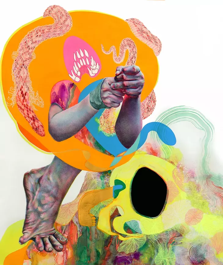 “What Are You?” 23x19” colored pencil, gouache, acrylic and paint-pen on paper, 2020 - JOSEPHINE P. MORRISON LANS