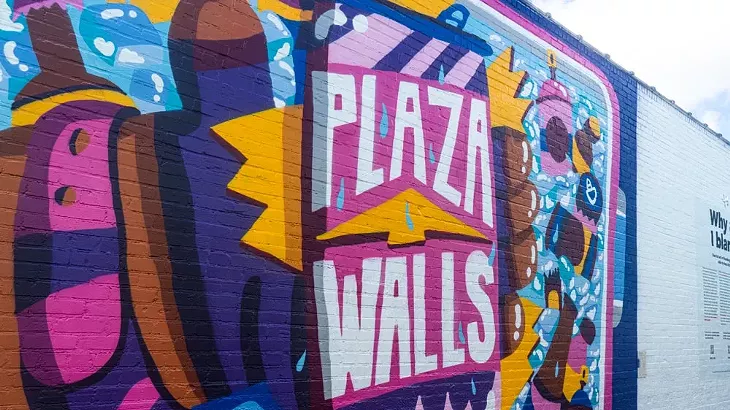 George F. Bakker III mural at the opening - of Plaza Walls. @gfb3 - PHILLIP DANNER