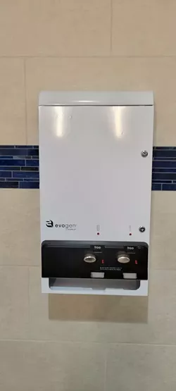 University of Central Oklahoma free restroom menstrual product dispenser. - PHOTO PROVIDED.