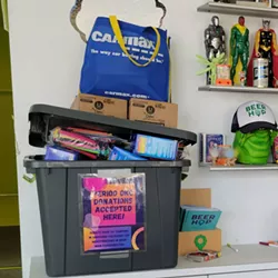 Vanessa House Beer Company donation bin for Period OKC - PHOTO PROVIDED