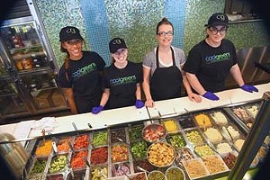 Coolgreens Downtown OKC is re-opened, still surrounded by construction but the staff is ready to serve.  mh